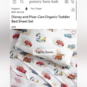 Disney Cars Organic Crib sheet set